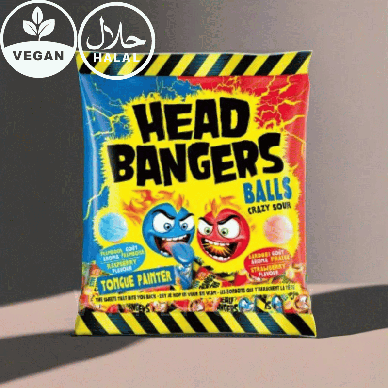 Head Bangers Balls Crazy Sour Himbeere & Erdbeere 135g